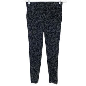 Loft Leopard Animal Print Ponte Leggings XSP Gray Stretch Pants Mob Wife Grunge